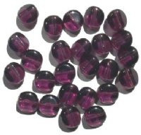 25 12mm Four-Sided Flat Round Amethyst Glass Beads